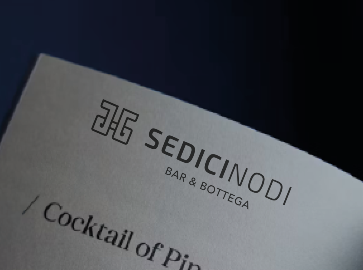 Logo Sedicinodi su una carta intestata e un biglietto